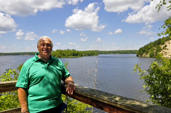 Lee Duquette overlooking the sand bluffs on the Au Sable River