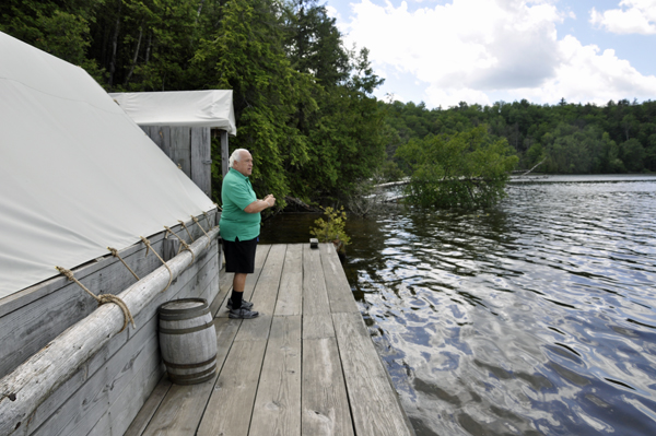 Lee Duquette looking at the Au Sable River