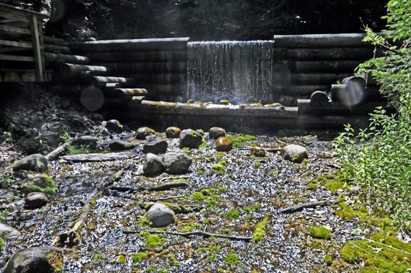 The 2nd spring with a dam that creates a small waterfall.