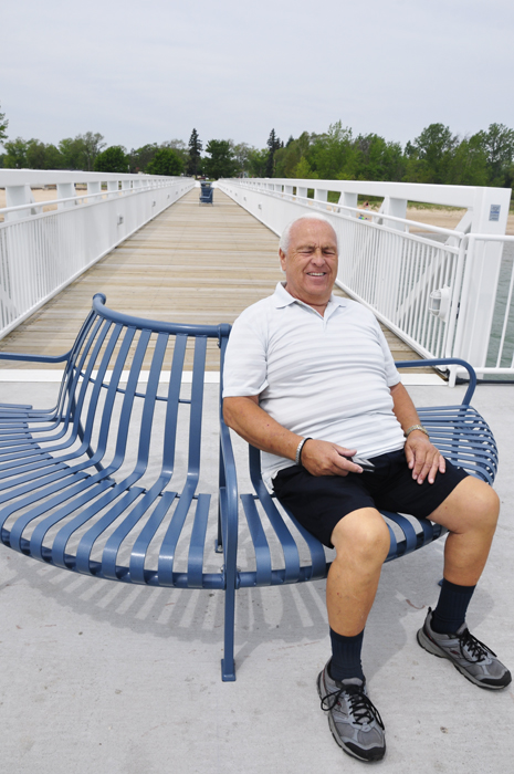 Lee Duquette enjoying the view from the end of the Oscoda pier