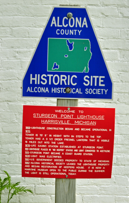 sign Alcona County Historical Site 