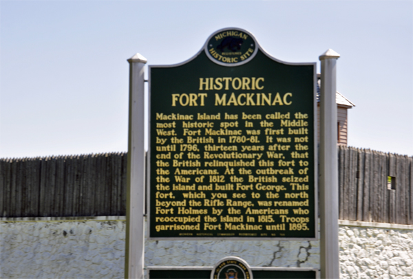 Historic Fort Mackinac sign