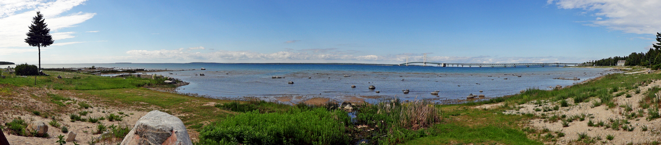 view of the Mackinac Bridge.