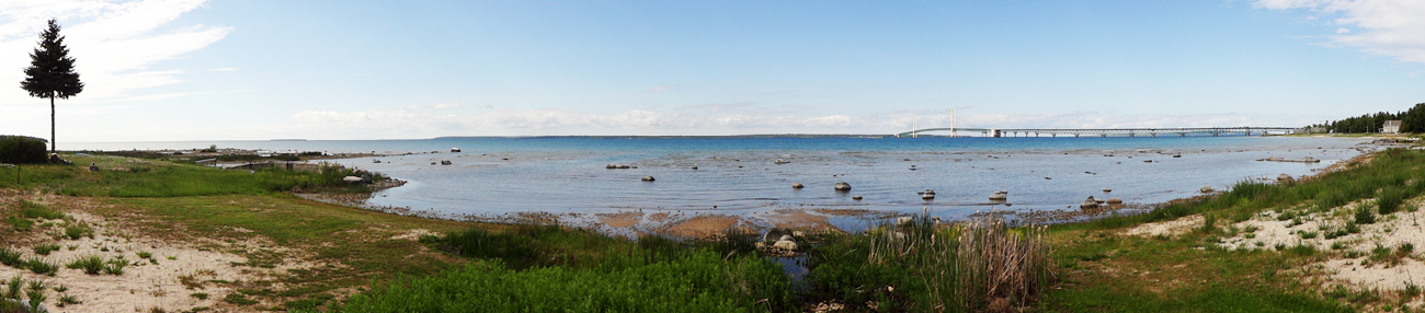 view of the Mackinac Bridge.