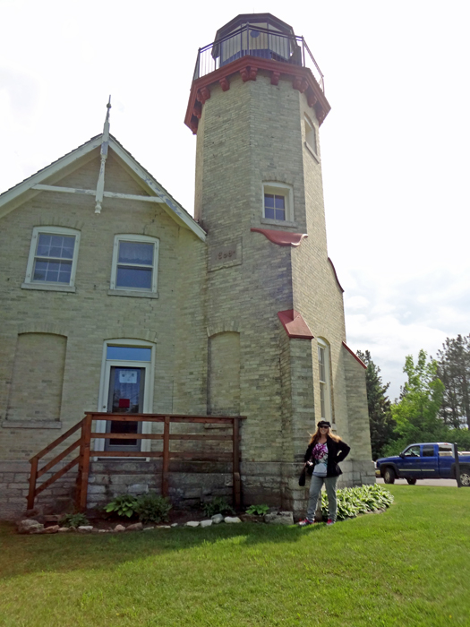 Karen Duquette at McGulpin lighthouse