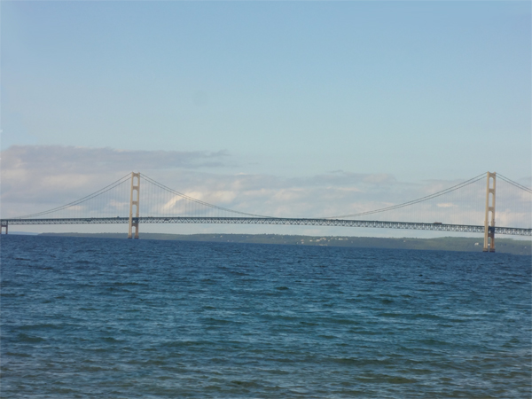 Mackinac Bridge and Lake Michigan