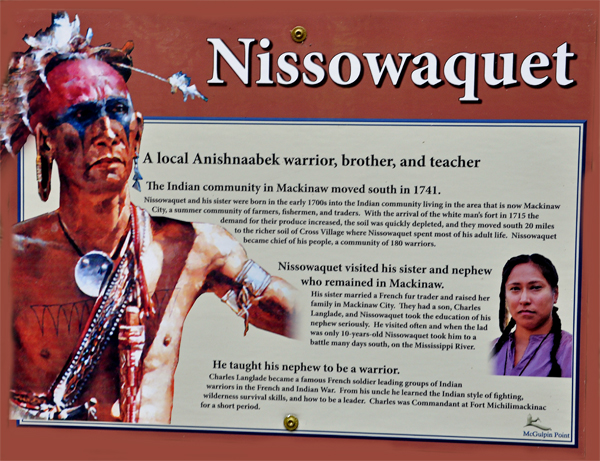 sign about the Nissowaquet Indians