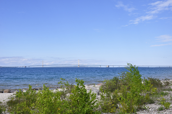 Mackinac Bridge and Lake Michigan