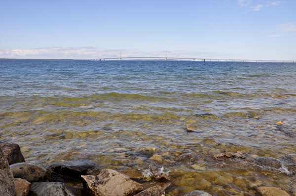 Mackinac Bridge and Lake Michigan