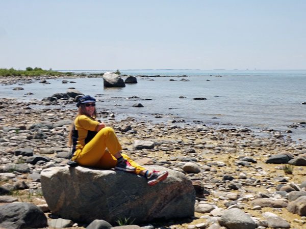 Karen Duquette at Lake Michigan