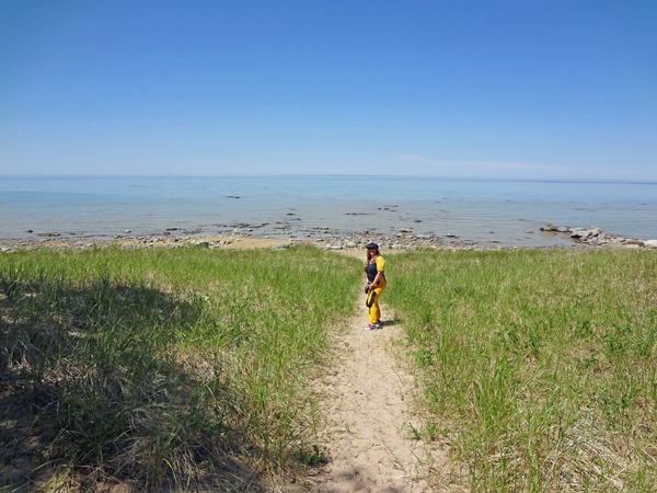 Karen Duquette heading down to Lake Michigan