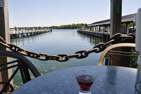 The view of the two RV Gypsies while having lunch at the pier.