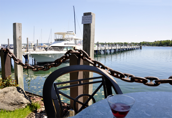 The view of the two RV Gypsies while having lunch at the pier.