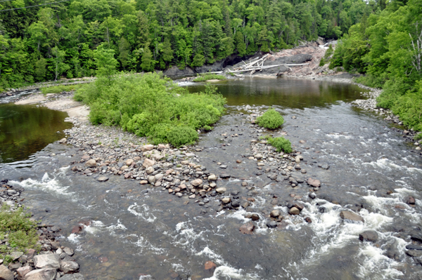 View of Chippewa Falls from the bridge on Highway 17