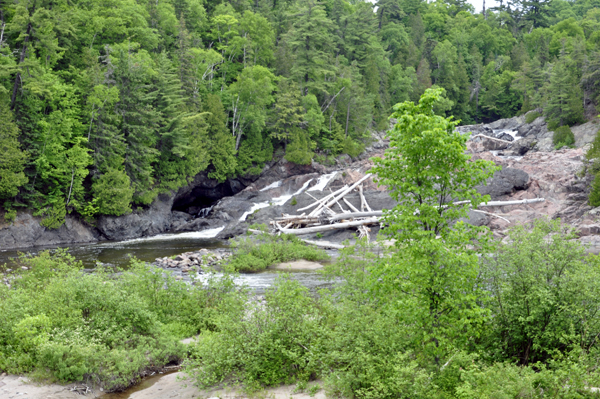 View of Chippewa Falls from the bridge on Highway 17