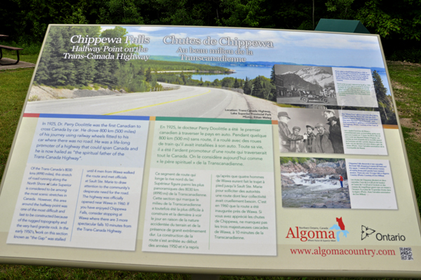 a plaque that marks the half-way point of the Trans-Canada Highway.