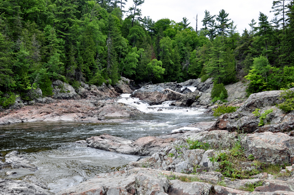 View of Chippewa Falls from the trail along side the falls