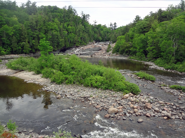 View of Chippewa Falls from the bridge on Highway 17