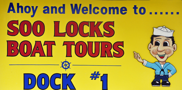 Soo Locks Boat Tours sign