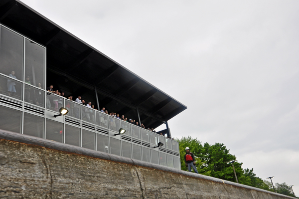 Specatators watching the boats go through the locks