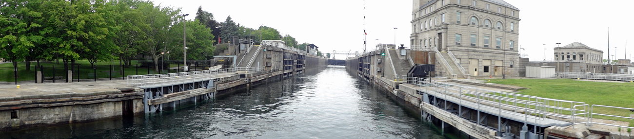 panorama of the Soo Locks