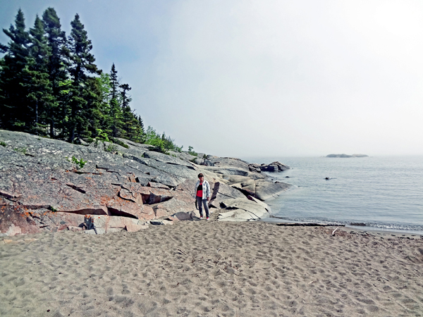 Karen Duquette at Terrace Bay Beach.