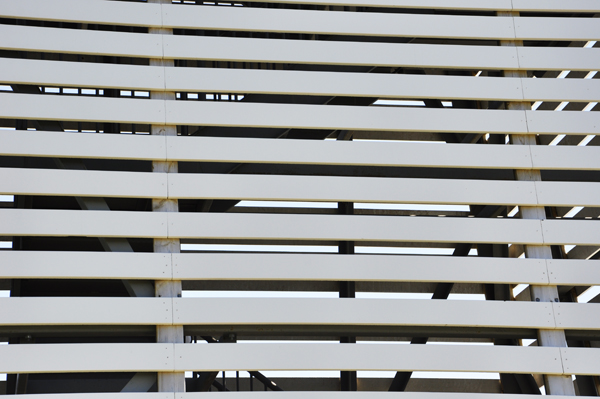 looking through the open slats of the terrace Bay Lighthouse