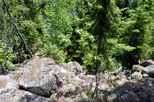 The rocks before the trail gets super steep.