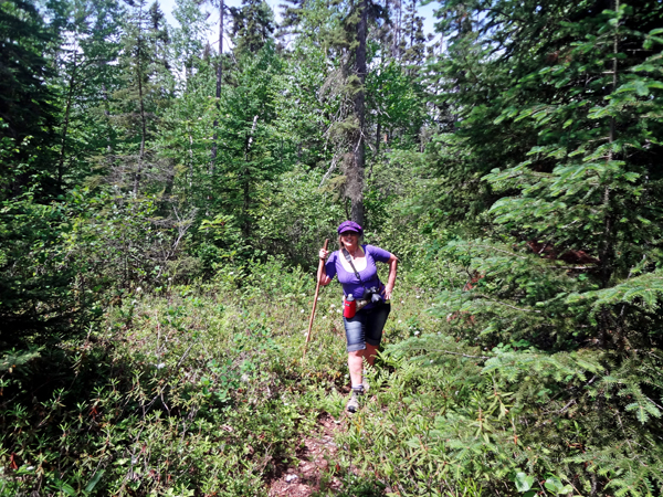 Karen Duquette on the Split Rock Hiking trail in Nipigon