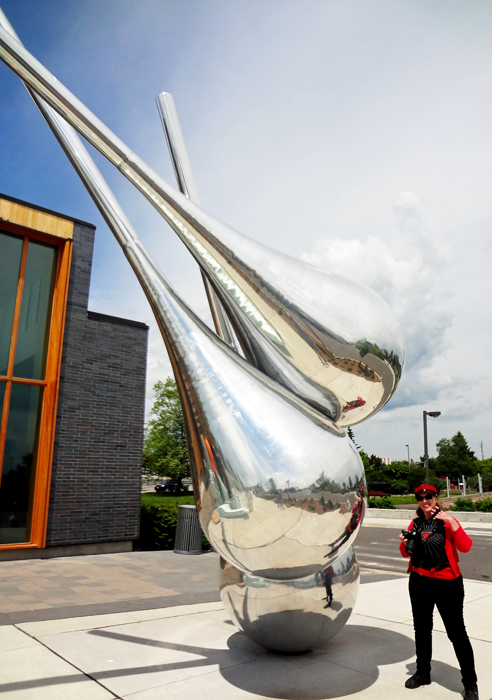 Karen Duquette and art at Thunder Bay Marina Park