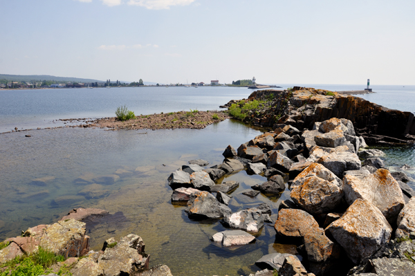 photo of the lighthouse taken from the back of the park