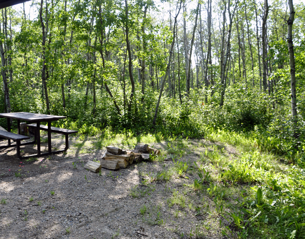 the view from the front of the two RV Gypsies' RV in Saskatchewan