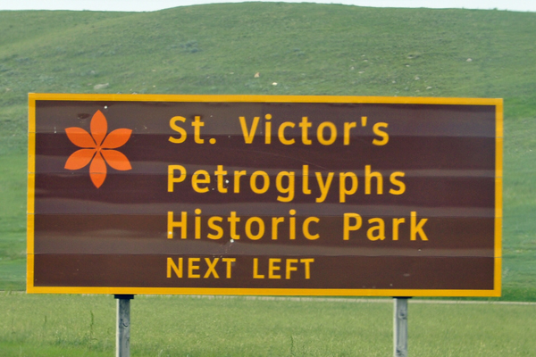 St. Victor's Petroglyphs Historic Park sign