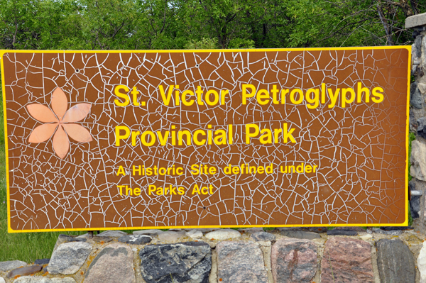 St. Victor's Petroglyphs Provincial Park sign