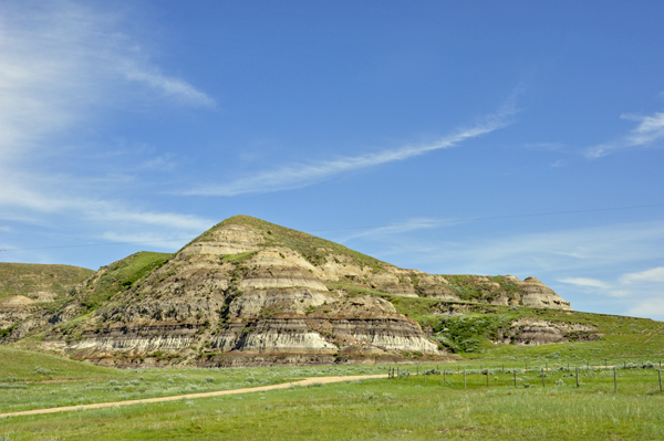 a large, colorful rock formation