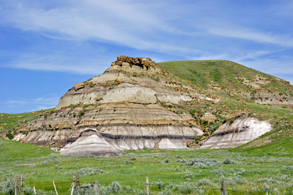 a large, colorful rock formation