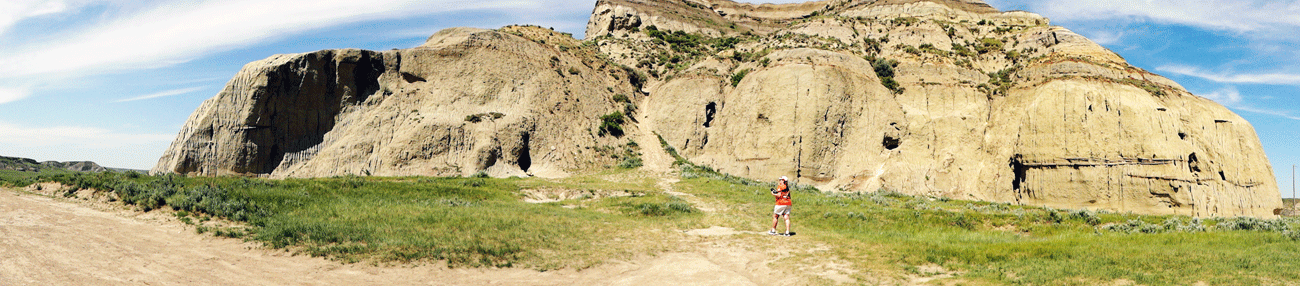 Karen Duquette approaching Castle Butte