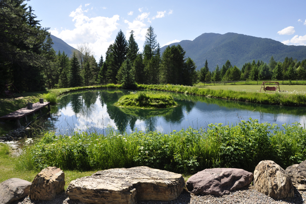 the fishing pond at Mountain Meadow RV Park