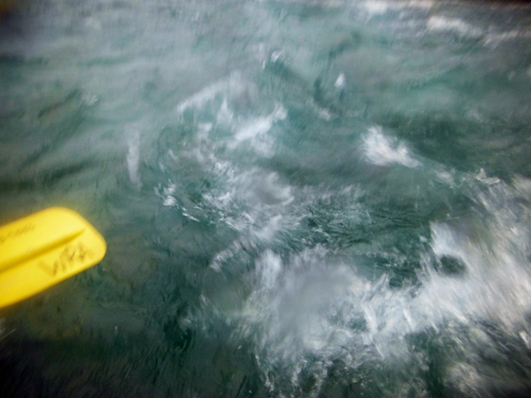 paddling in the rapids