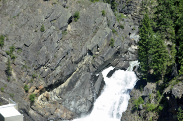 a raging waterfall in Moyie Springs, Idaho