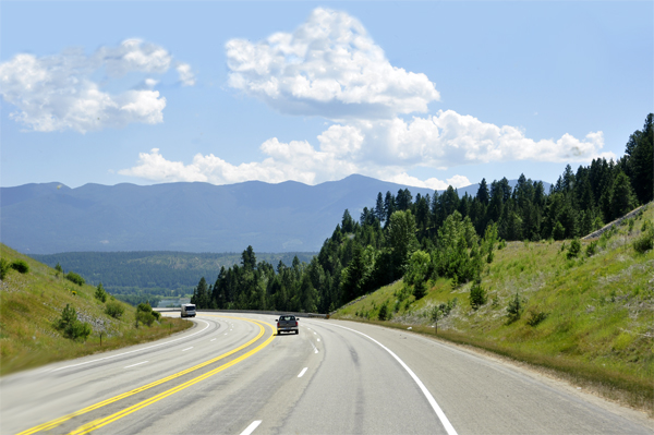 beautiful scenery while driving though Moyie Springs in Idaho