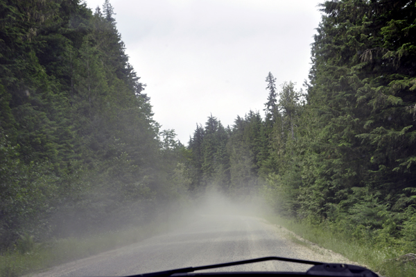 the two RV Gypsies must eat the dust of oncoming cars