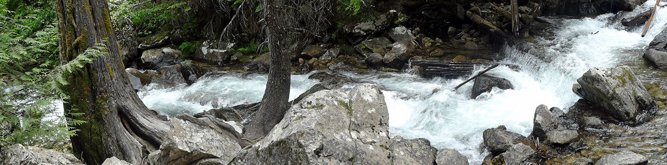 panorama of Lower Granite Creek Falls