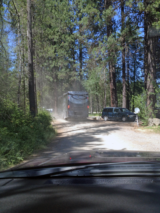 The dirty, dusty roads entering the campground