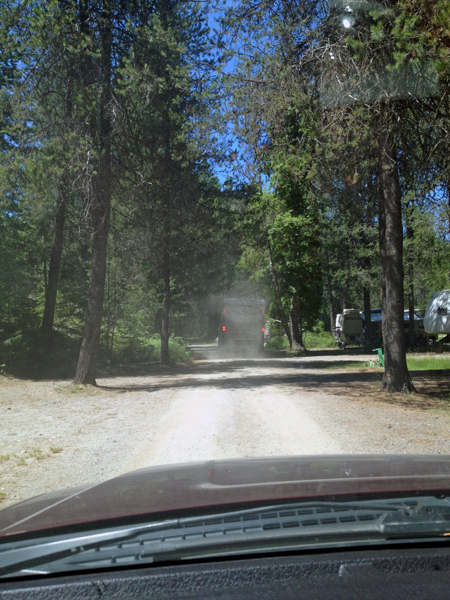 The dirty, dusty roads entering the campground