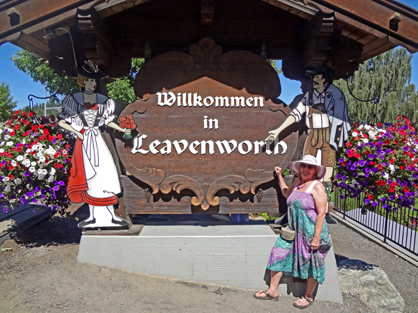 Karen Duquette in the Alpine Village of Leavenworth