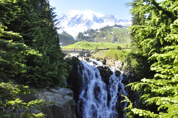 Myrtle Falls and Mount Rainier