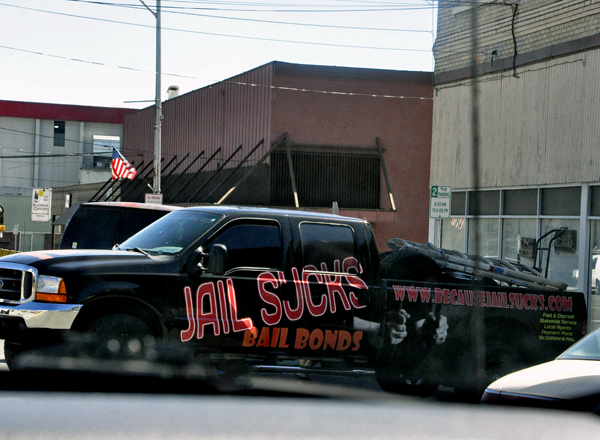 a Jail Bonds truck