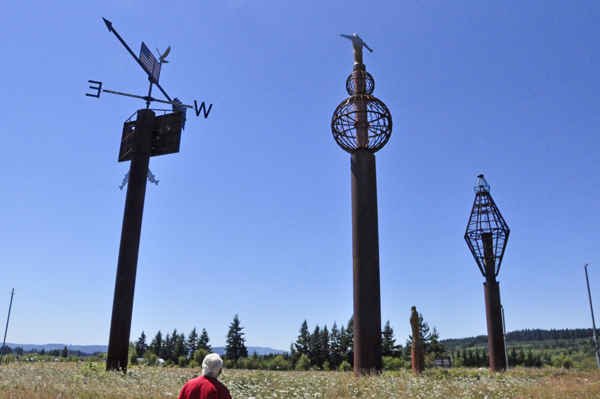 3 Towering metal colums