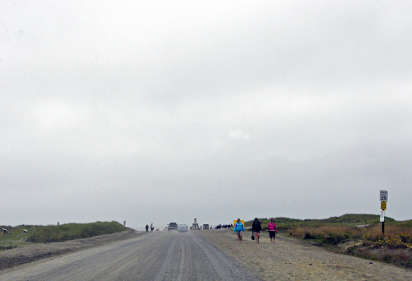 driving onto the beach